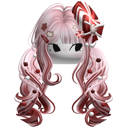 ♡ Christmas Peppermint Pigtails (Pink & Red)