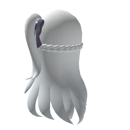Miyako White Long Hair w/ Side Ponytail & Braids Roblox item