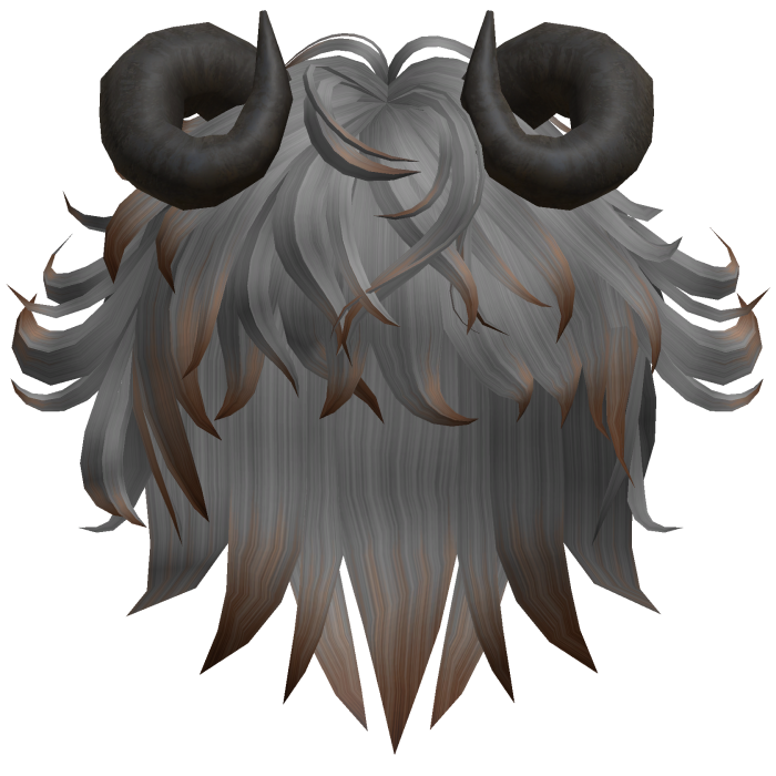 Ram Horn Shag Hair - Grey