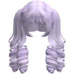 kawaii curly hairstyle with pigtails (lilac)