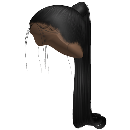 Sleek High Ponytail + Edges in Black Roblox item