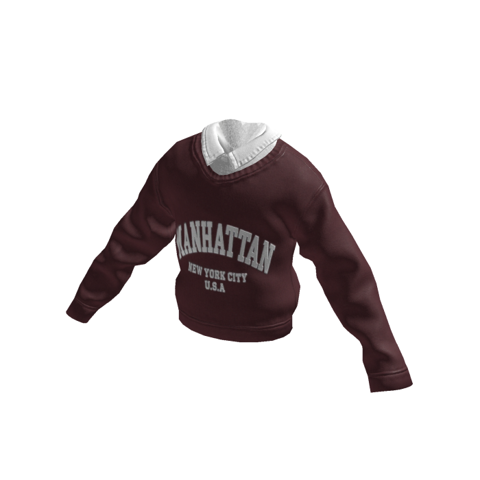 Burgundy Manhattan Sweater w/ Polo Collar