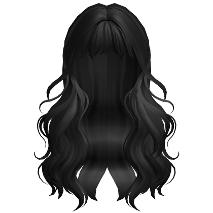 ♡ black cute voluminous wavy hair Roblox item