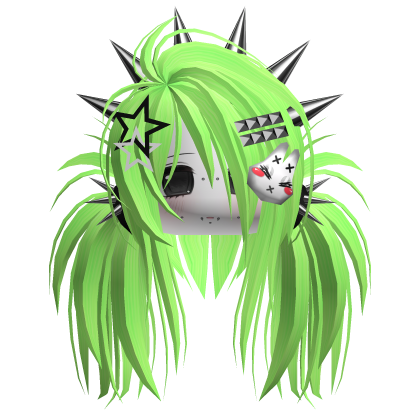 Scene Fluffy Low Punk Pigtails Neon Green