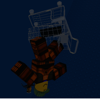 ride a shopping cart down a ramp