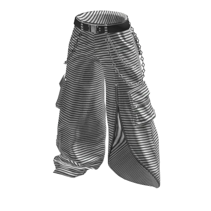 SOLUX - Black White Striped Baggy Pants | Roblox Item - Rolimon's