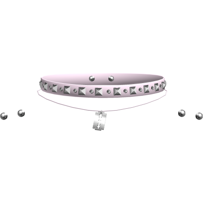 pink studded pierced choker emo