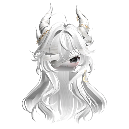 Horned Anime Demon Wolfcut (White)