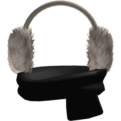 Winter Ash Brown Fur Earmuffs + Cozy Black Scarf Roblox item