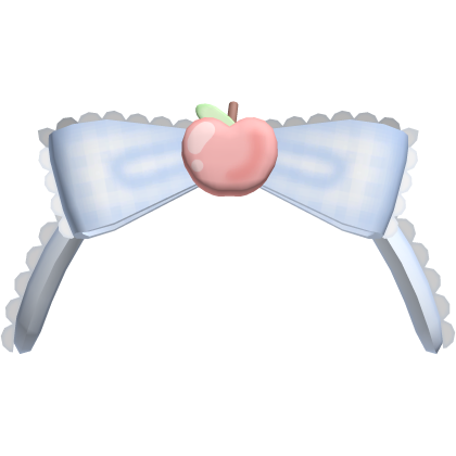 . ‿ ♡ cute blue apple headband with plaid bow ｡° !