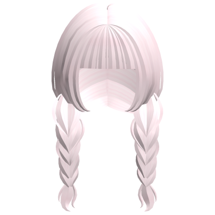 ♡ : light pink low messy anime braids Roblox item
