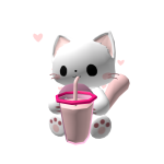 ୨♡cute kitty w/ pink boba tea♡୧
