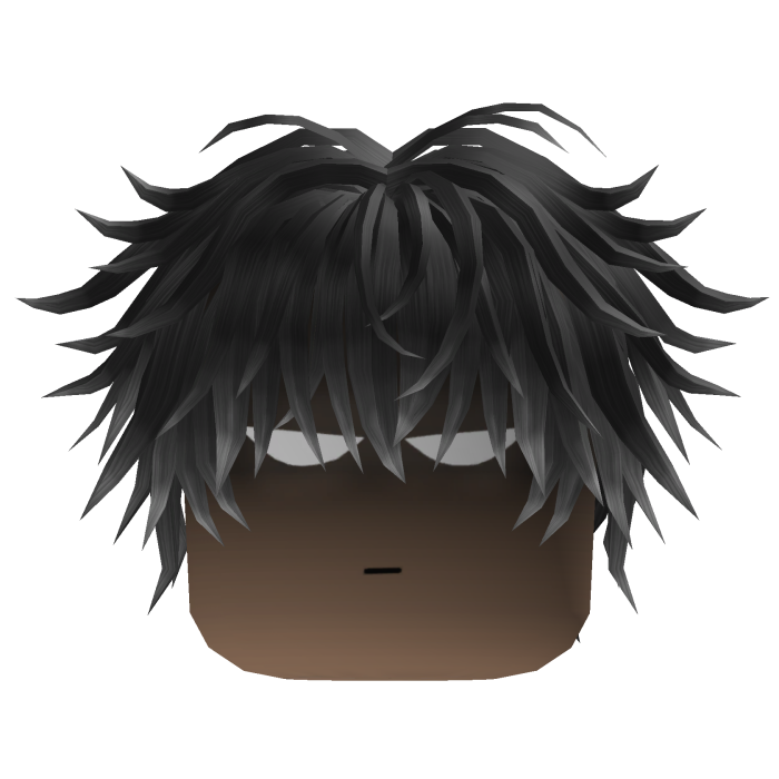 Messy Anime Hair w/ Glowing Eyes (Black/Gray)