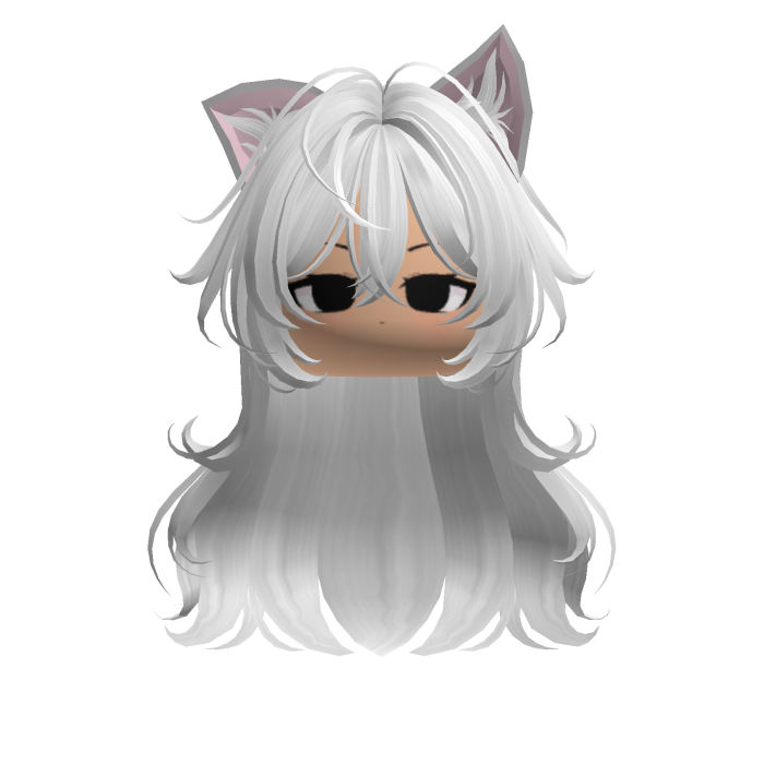 Cute Cat Girl White Hair