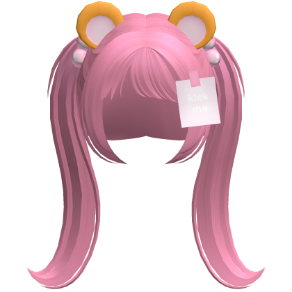 pink kawaii tween hamster silly pigtails
