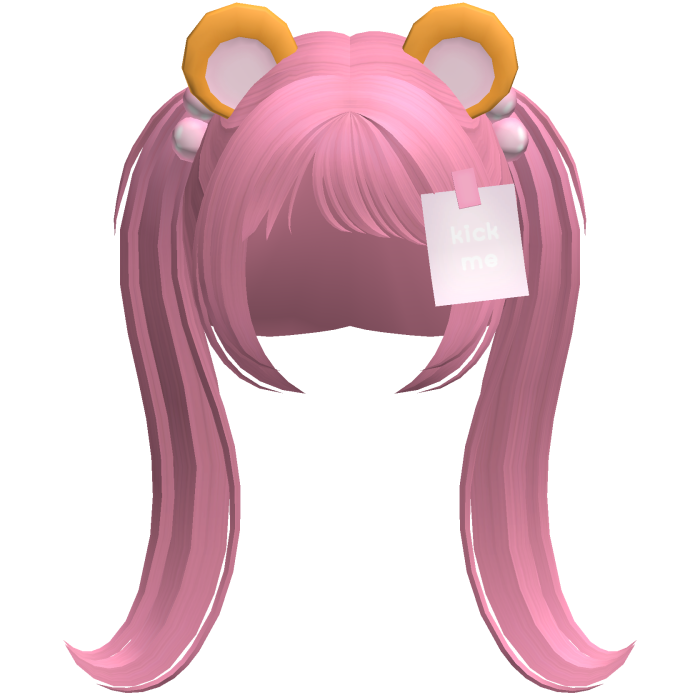 pink kawaii tween hamster silly pigtails