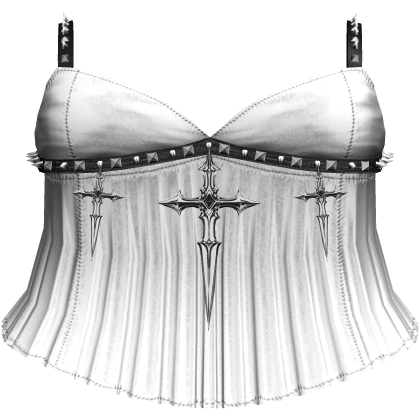 Gothic Emo Studded Cross Dagger Dress White Black