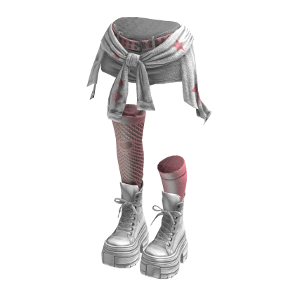 Grunge Rebel Shorts Y2K Cloth (White Pink)  
