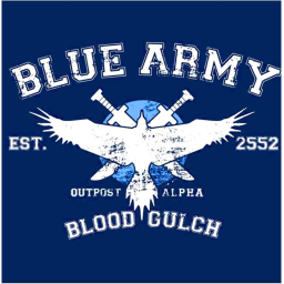 Old, Blue Army Training Camp.