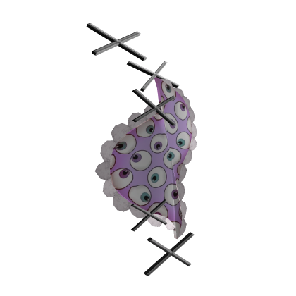 ꒰﹕cute spooky eye stitched hairclip Roblox item