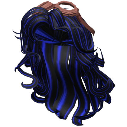 ⚙️ Robecca Steam Blue & Black Curly Mh Hair 