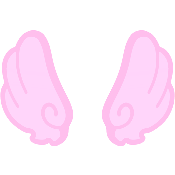 ♡ Cute Upward Glowing Angel Wings in Pink