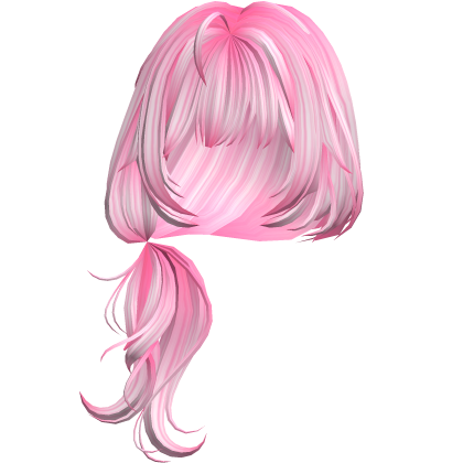 Messy Anime Low Ponytail Hair - Pink Roblox item