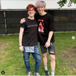Kaden and flamingo fan group