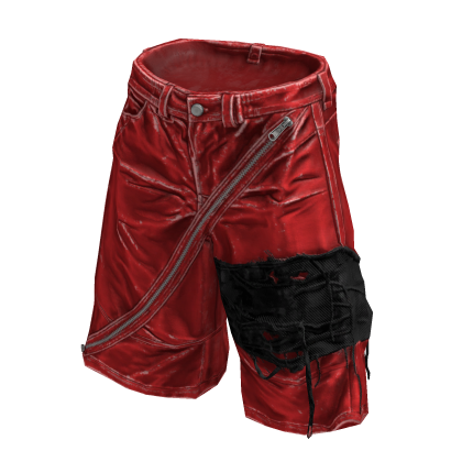 Red Archive Wax Bandage Shorts