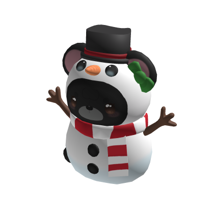 Holdable Christmas Snowman Black Bear🎄 thumbnail
