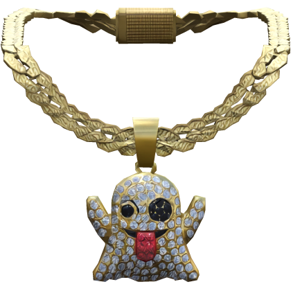 y2k halloween ghost emoji chain bling necklace 1.0