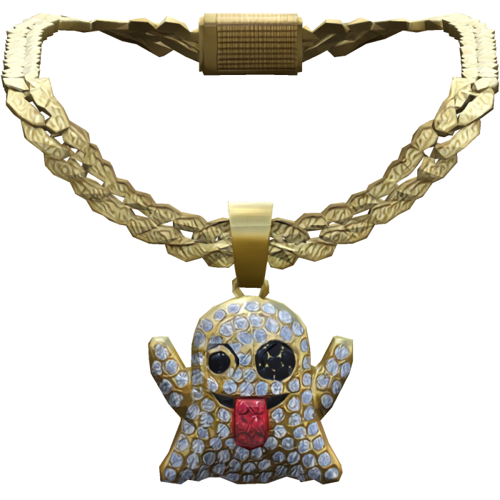 y2k halloween ghost emoji chain bling necklace 1.0
