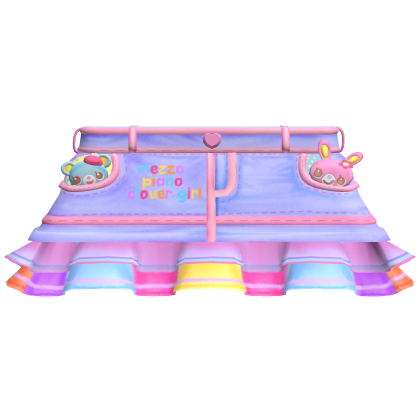 ♡ ꒰ mezzo rainbow light denim skirt w plushies ꒱ ♡