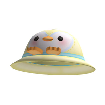 ♡ cute kawaii penguin school hat in yellow Roblox item