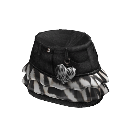 Gyaru Grunge Black Denim Zebra Fur Mini Skirt