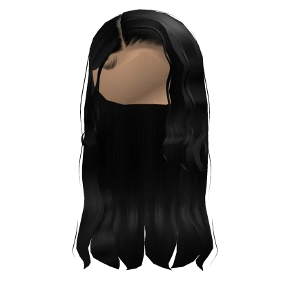 Roblox hair preview for Long Wavy Side Part In Black