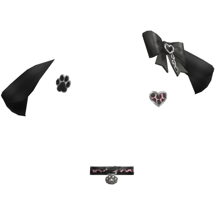 Black Gothic Y2k Ear Paw Furry Accessories