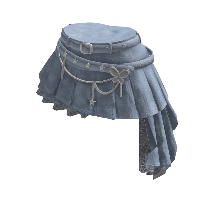 Y2K Layered Skirt w/ Star Chain (Blue)