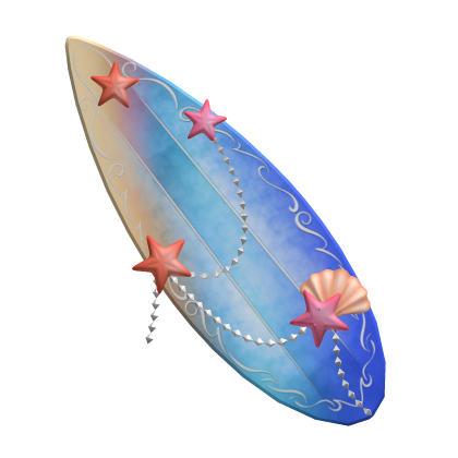 Beachy Hibiscus and starfish surfboard (MM2) thumbnail