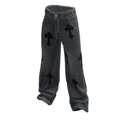 Baggy Y2K Jeans w/ Crosses