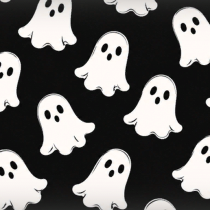 Cute Spooky Ghost Halloween Black White Background