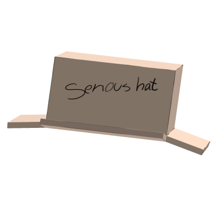 Very serious hat sillly cardboard box hat Roblox item