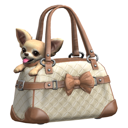 Brown & Beige Chihuahua Dog Bag 2000s Mcbling