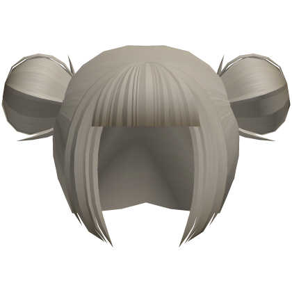 ash blonde blunt bangs messy buns