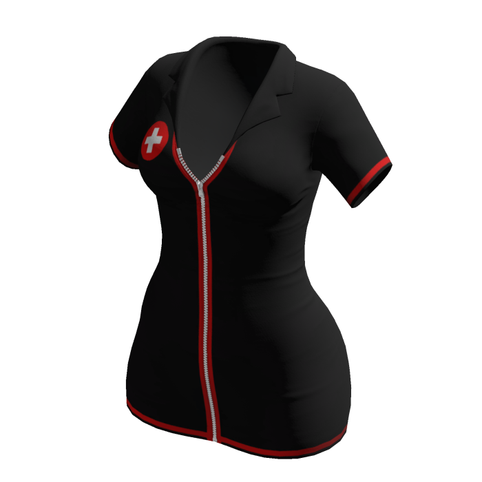 Black Nurse Dress Halloween Uniform Costume Horror