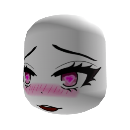 Cute Heart Eyes Anime Girl Face - White Roblox item