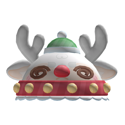 white soft fluffy winter christmas reindeeer hat  Roblox item