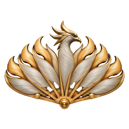 White and Gold Phoenix Folding Fan