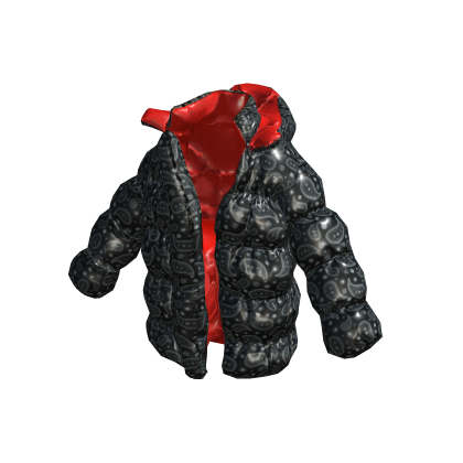 DRESSX Black Bandana Puffer Jacket