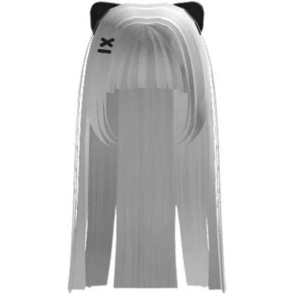 Cute straight white hair with bangs with hairclip Roblox decal